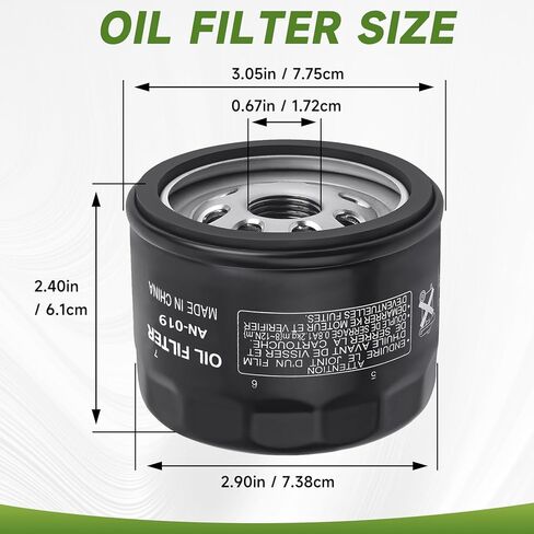 2 قطعة فلتر زيت 49065-0721 متوافق مع محرك كاواساكي FR600V FR691V FR730V FX600V FX730V FS691V FX691VFR651V FS651V استبدال المحرك 49065-7007 in Kuwait