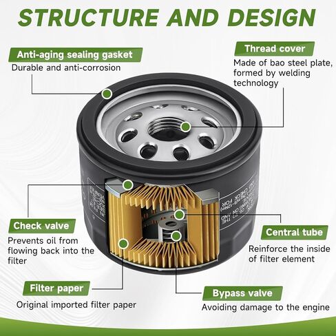 2 قطعة فلتر زيت 49065-0721 متوافق مع محرك كاواساكي FR600V FR691V FR730V FX600V FX730V FS691V FX691VFR651V FS651V استبدال المحرك 49065-7007 in Kuwait