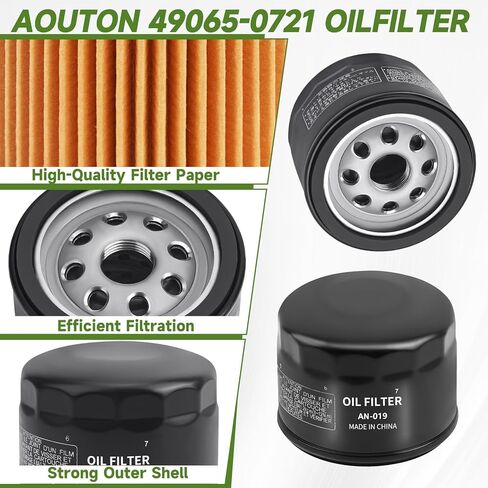 2 قطعة فلتر زيت 49065-0721 متوافق مع محرك كاواساكي FR600V FR691V FR730V FX600V FX730V FS691V FX691VFR651V FS651V استبدال المحرك 49065-7007 in Kuwait