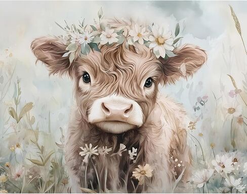 YULIDECO Highland Cow Diamond Art,DIY Bathroom Diamond Art Kits for Adults,Full Drill Diamond Painting Kit,Home Wall Decor Diamond Painting(12x16 Inch) in Saudi Arabia