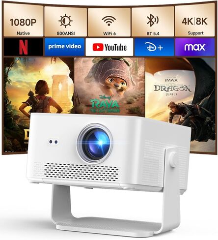 Smart Projector with 4K 8K Support, Mini Projector with Wifi6 and Bluetooth5.4, 600 ANSI, Auto Focus & Obstacle Avoidance 1080P Portable Movie Proyector for Home Outdoor, Magcubic HY350Max in Saudi Arabia