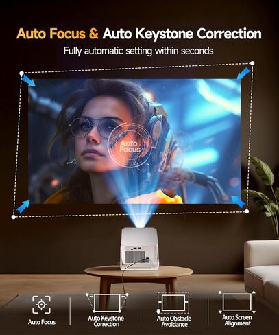 Smart Projector with 4K 8K Support, Mini Projector with Wifi6 and Bluetooth5.4, 600 ANSI, Auto Focus & Obstacle Avoidance 1080P Portable Movie Proyector for Home Outdoor, Magcubic HY350Max in Saudi Arabia