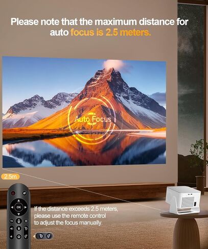 Smart Projector with 4K 8K Support, Mini Projector with Wifi6 and Bluetooth5.4, 600 ANSI, Auto Focus & Obstacle Avoidance 1080P Portable Movie Proyector for Home Outdoor, Magcubic HY350Max in Saudi Arabia