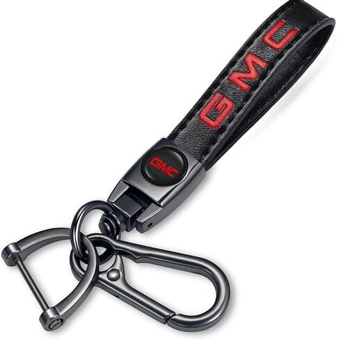 Leather Car Keychain Universal Fit for GMC Sierra Denali Canyon Terrain Yukon Jimmy Acadia Accessories Key Chain for Men and Women Key Ring 1013 Black in Saudi Arabia