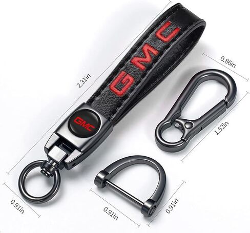 Leather Car Keychain Universal Fit for GMC Sierra Denali Canyon Terrain Yukon Jimmy Acadia Accessories Key Chain for Men and Women Key Ring 1013 Black in Saudi Arabia