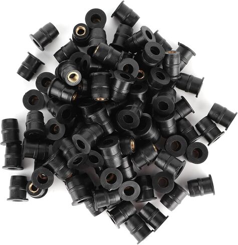 C-550 Wellnuts M5 M5 أداة تثبيت الزجاج الأمامي المطاطية 50 قطعة - صامولة عالية الجودة مع حشوة نحاسية لمركبات ATV والدراجات النارية (A (50 قطعة)) in Kuwait