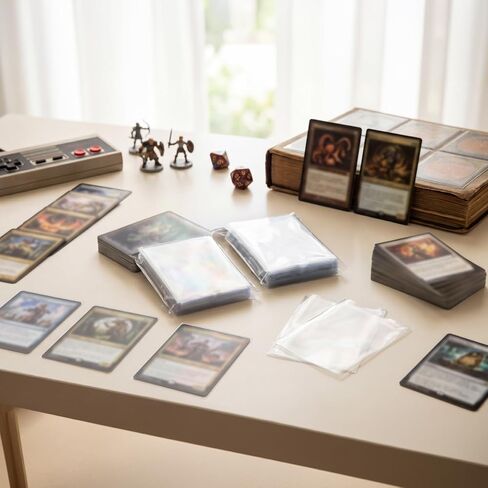 أكمام قرش ناعمة شفافة 600 قيراط متوافقة مع MTG وPokémon - تحميل علوي محكم، 100 ميكرومتر PP لممارسة ما قبل البطولة، والتخزين المنزلي، والمجلدات واللعب العادي (63 × 88 مم) in Kuwait