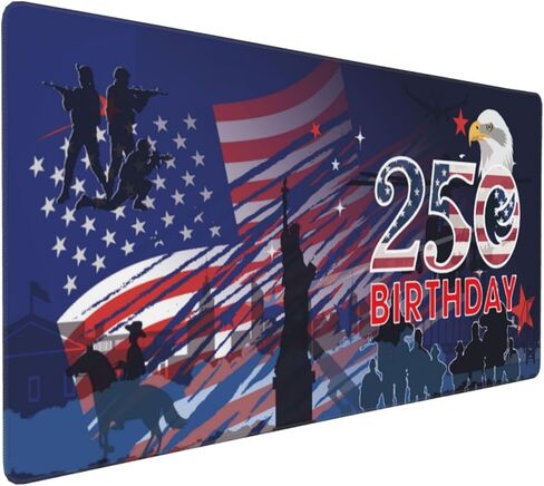 Large Desk Mat, America 250th Birthday Design, Non-Slip Rubber Base, Extended Mouse Pad for Gaming and Office in Saudi Arabia
