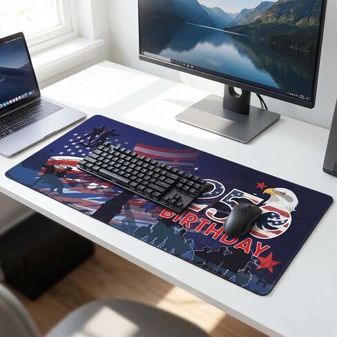 Large Desk Mat, America 250th Birthday Design, Non-Slip Rubber Base, Extended Mouse Pad for Gaming and Office in Saudi Arabia