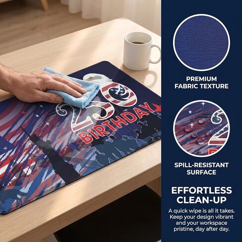 Large Desk Mat, America 250th Birthday Design, Non-Slip Rubber Base, Extended Mouse Pad for Gaming and Office in Saudi Arabia