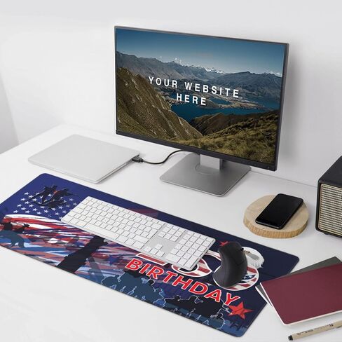 Large Desk Mat, America 250th Birthday Design, Non-Slip Rubber Base, Extended Mouse Pad for Gaming and Office in Saudi Arabia
