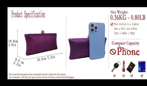 Boutique De FGG محفظة كريستالية للنساء حقائب يد رسمية للسهرة حقيبة صغيرة من حجر الراين لحفلات الزفاف وحفلات التخرج، صغيرة in Kuwait
