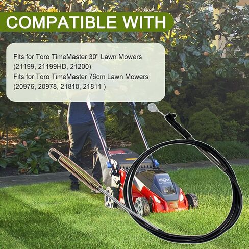 كابل فرامل 133-1998 لجزازات العشب Toro TimeMaster مقاس 30 بوصة، متوافق مع الموديلات 20976، 20978، 21199، 21199HD، 21200، 21810، 21811 كابل شفرة جزازة العشب in Kuwait