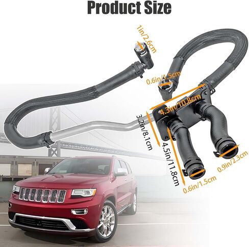 مجموعة خرطوم سخان 55038032AK متوافقة مع Jeep Grand Cherokee 5.7L V8 2011-2017، متوافقة مع Dodge Durango 2011-2014، استبدال خرطوم السخان الأساسي 55038032AE in Kuwait