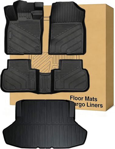 Floor Mats Compatible with 2006-2011 Honda Civic Sedan，All Weather Waterproof Durable Anti-Slip Odorless Custom-fit Front Rear Rows Full Set Carpet Protection TPE Liner in Saudi Arabia