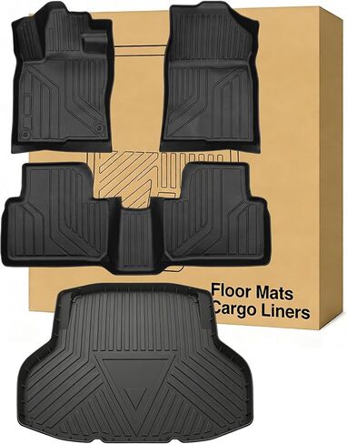 Floor Mats Compatible with 2006-2011 Honda Civic Sedan，All Weather Waterproof Durable Anti-Slip Odorless Custom-fit Front Rear Rows Full Set Carpet Protection TPE Liner in Saudi Arabia