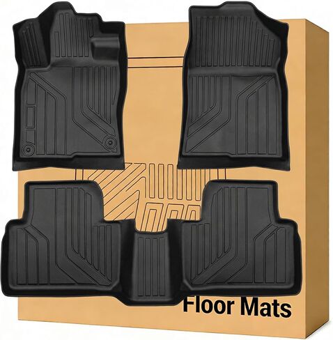 Floor Mats Compatible with 2006-2011 Honda Civic Sedan，All Weather Waterproof Durable Anti-Slip Odorless Custom-fit Front Rear Rows Full Set Carpet Protection TPE Liner in Saudi Arabia