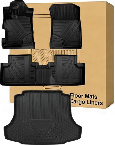 Floor Mats Compatible with 2006-2011 Honda Civic Sedan，All Weather Waterproof Durable Anti-Slip Odorless Custom-fit Front Rear Rows Full Set Carpet Protection TPE Liner in Saudi Arabia