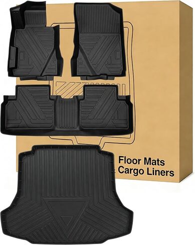 Floor Mats Compatible with 2006-2011 Honda Civic Sedan，All Weather Waterproof Durable Anti-Slip Odorless Custom-fit Front Rear Rows Full Set Carpet Protection TPE Liner in Saudi Arabia