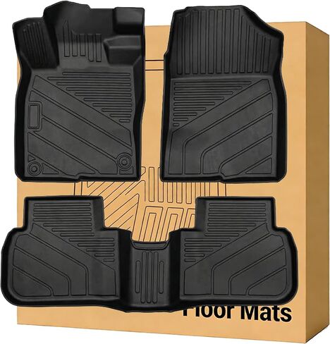 Floor Mats Compatible with 2006-2011 Honda Civic Sedan，All Weather Waterproof Durable Anti-Slip Odorless Custom-fit Front Rear Rows Full Set Carpet Protection TPE Liner in Saudi Arabia