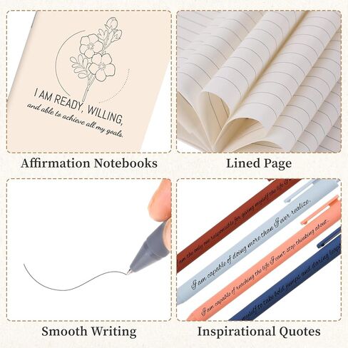 24 Set/48 Pcs Positive Affirmation Gifts Set Mini Notebooks Bulk With Positive Motivational Pens Keychain Organza Bags Encouragement Motivational Inspirational Gifts Bulk For Women Stress Relief Self Care in Kuwait