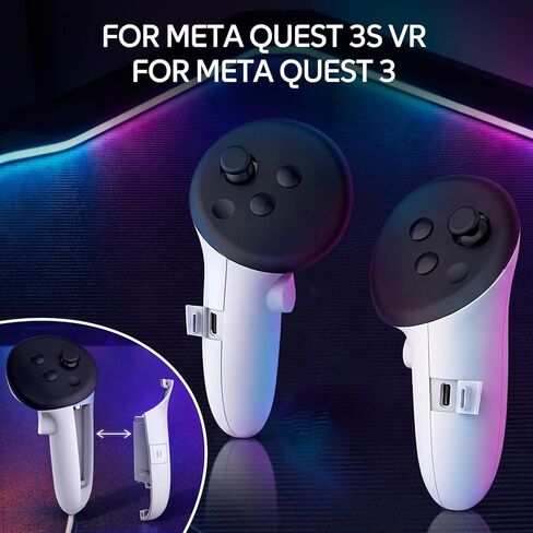 VR Controller Battery Pack Rechargeable Battery Cover for Meta Quests 3S/Quest 3, Lightweight Portable Rechargeable VR Accessories in Saudi Arabia