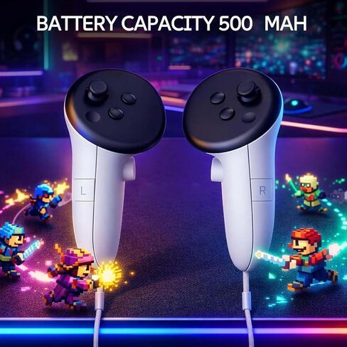 VR Controller Battery Pack Rechargeable Battery Cover for Meta Quests 3S/Quest 3, Lightweight Portable Rechargeable VR Accessories in Saudi Arabia