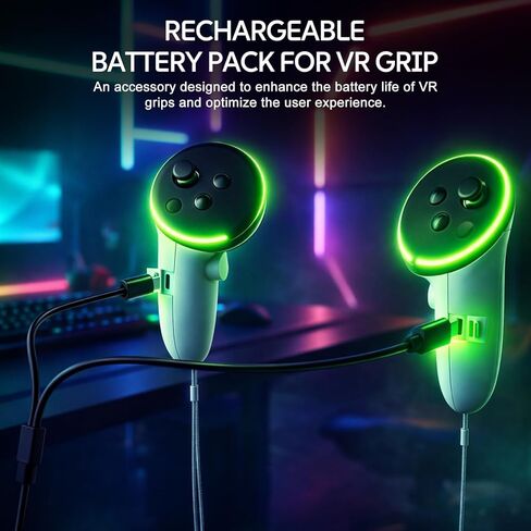 VR Controller Battery Pack Rechargeable Battery Cover for Meta Quests 3S/Quest 3, Lightweight Portable Rechargeable VR Accessories in Saudi Arabia