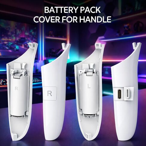 VR Controller Battery Pack Rechargeable Battery Cover for Meta Quests 3S/Quest 3, Lightweight Portable Rechargeable VR Accessories in Saudi Arabia