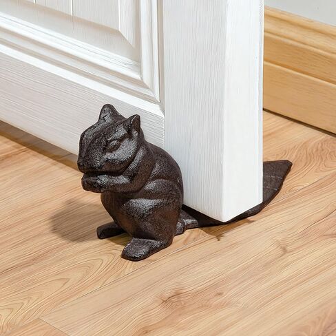 Cast Iron Chipmunk Door Stop – Heavy Duty Floor Stopper with Animal Squirrel Design, Decorative Door Wedge for Home, Kitchen or Office in Saudi Arabia