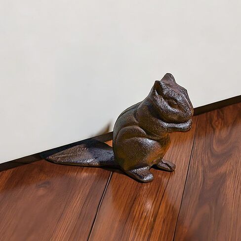 Cast Iron Chipmunk Door Stop – Heavy Duty Floor Stopper with Animal Squirrel Design, Decorative Door Wedge for Home, Kitchen or Office in Saudi Arabia