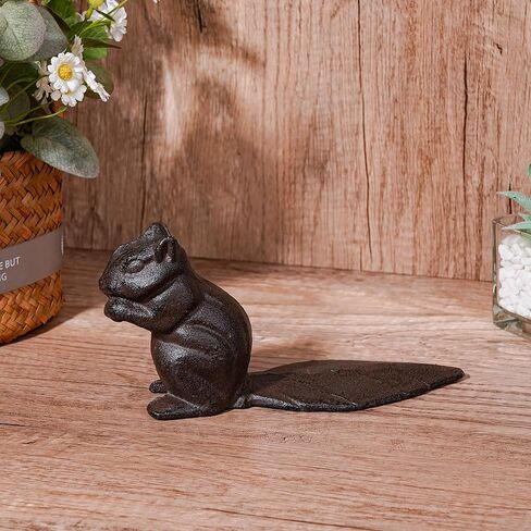 Cast Iron Chipmunk Door Stop – Heavy Duty Floor Stopper with Animal Squirrel Design, Decorative Door Wedge for Home, Kitchen or Office in Saudi Arabia