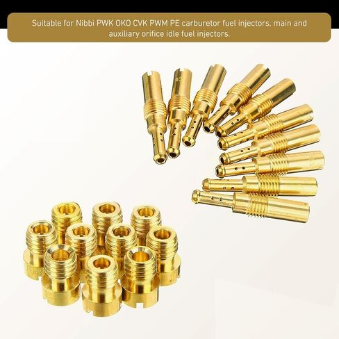 Carburetor Jet Kit, Carburetor Main Jet and Slow Jet, Slow Pilot Jet Kit, Compatible with Nibbi PWK Keihin Honda OKO Yamaha PWM CVK (Gold) in Saudi Arabia