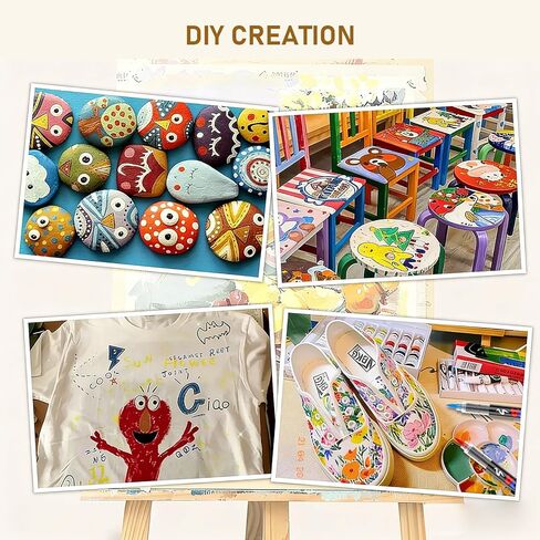 366 Colors Acrylic Paint Markers with Automatic Ink Control System, Quick Dry No Bleed High Opacity Water-Based Brush Tip for Rock Wood Canvas Glass Ceramic DIY Art Crafts in Saudi Arabia