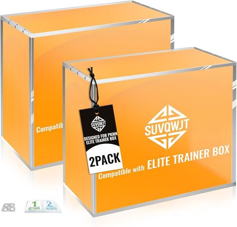 Elite Trainer Box Acrylic Case - Extra Thick ETB Protector Case Compatible with PKMN, Magnetic Lid, UV Resistant, Stackable Display Storage Box for PKMN ETB Collection in Saudi Arabia