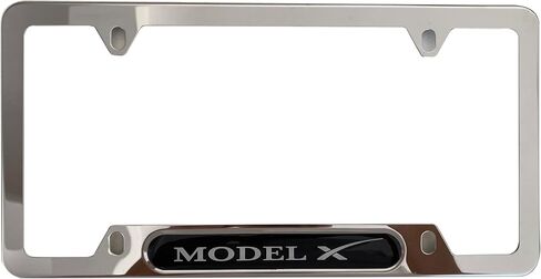 Chrome Model X License Plate Frame Cover Holder for Tesla Model X Truck Car Accessories 1PC in Saudi Arabia