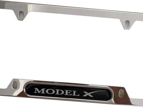 Chrome Model X License Plate Frame Cover Holder for Tesla Model X Truck Car Accessories 1PC in Saudi Arabia