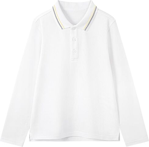 eton kidd Unisex Long Sleeve Polo Shirt Refined Ribbed Collar Classic Button Placket Durable Cotton Blend in Saudi Arabia