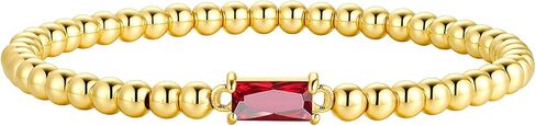 Turandoss 5PCS Birthstone Bracelets for Women, Dainty Layered Emerald 14K Gold Plated Beaded Birthstone Bracelets Set Trendy Waterproof Stackable Jewelry Birthday Valentines Gifts for Women Girls in Saudi Arabia