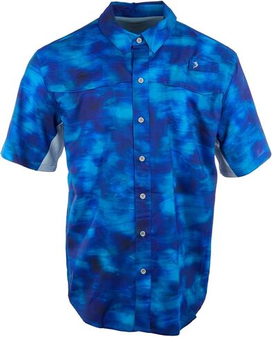 Reel Legends Mens Print Mariner Short Sleeve Shirt Medium Blue Multi in Saudi Arabia