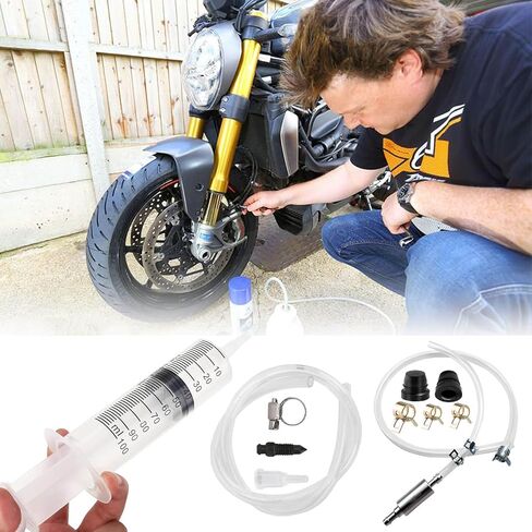 Brake Bleed Kit Hydraulic Disc Clutch Bleeding Tool with 100ml Syringe 50cm Hose One Way Check Valve for Motorcycle Car Repair in Kuwait