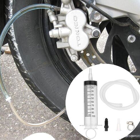 Brake Bleed Kit Hydraulic Disc Clutch Bleeding Tool with 100ml Syringe 50cm Hose One Way Check Valve for Motorcycle Car Repair in Kuwait