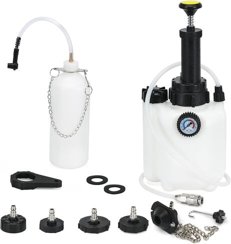 Upgrade 3L Manual Brake Bleeder Kit with 1L Brake Bleed Bottle and 1 Universal Master Cylinder Adapters,Professional Brake Bleeder Fluid Pump Kit Suitable for Most Brake Mast Cylinder Reservoirs in Saudi Arabia