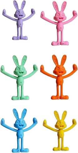 MAGMEN Quiet Travel Toy for Airplane & Car -6-Pack Magnetic Bunny - Sensory Action Figures Fidget Toy for Waiting Rooms & Doctors Offices - STEM Road Trip Toy in Collectible Tin in Saudi Arabia