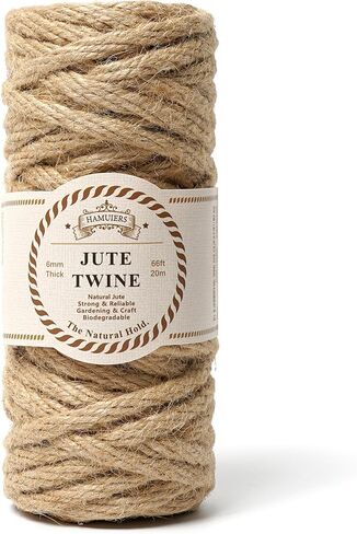 3mm Jute Twine & Rope 328ft, Natural Burlap String for Crafts, Gift Wrapping, DIY Macrame, Floristry, Wedding Cards, Long Jute Cord for Gardening, Tomato & Climbing Plants (Brown) in Kuwait
