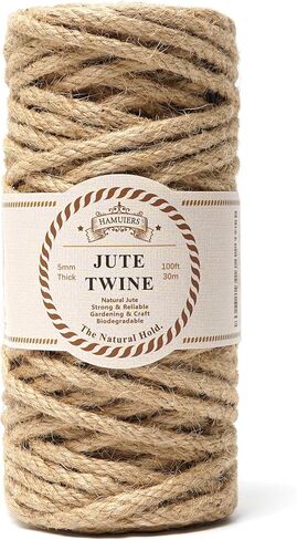 3mm Jute Twine & Rope 328ft, Natural Burlap String for Crafts, Gift Wrapping, DIY Macrame, Floristry, Wedding Cards, Long Jute Cord for Gardening, Tomato & Climbing Plants (Brown) in Saudi Arabia