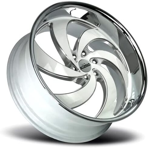 Strada C06 Retro 6 24x10 6x5.5" +24mm White/Milled SSL Wheel Rim 24" Inch C06463924WMLSS in Saudi Arabia