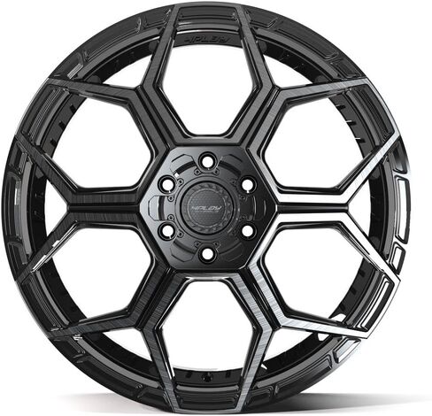 4PLAY Wheels 4PS26 22 Inch Rims and Tires Fit 6x135 & 6x139.7 22x10 Gloss Black Brushed with Tinted Clear - TerraMax RT 285/45-22 (Set of 4) in Saudi Arabia