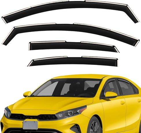 Extra Durable Window Wind Deflectors in-Channel Window Visors Rain Guards Fit for Kia Forte 2019-2024, Sun Visors, Wind Vent for Shades, Exterior Car Accessories - 4 pcs. AG1020 in Saudi Arabia