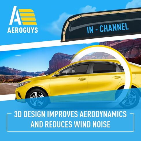 Extra Durable Window Wind Deflectors in-Channel Window Visors Rain Guards Fit for Kia Forte 2019-2024, Sun Visors, Wind Vent for Shades, Exterior Car Accessories - 4 pcs. AG1020 in Saudi Arabia